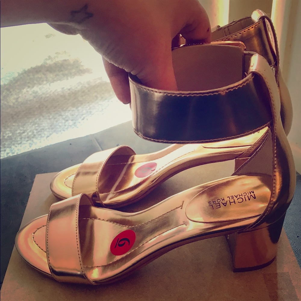 Michael Kors Rose Gold Block Heels